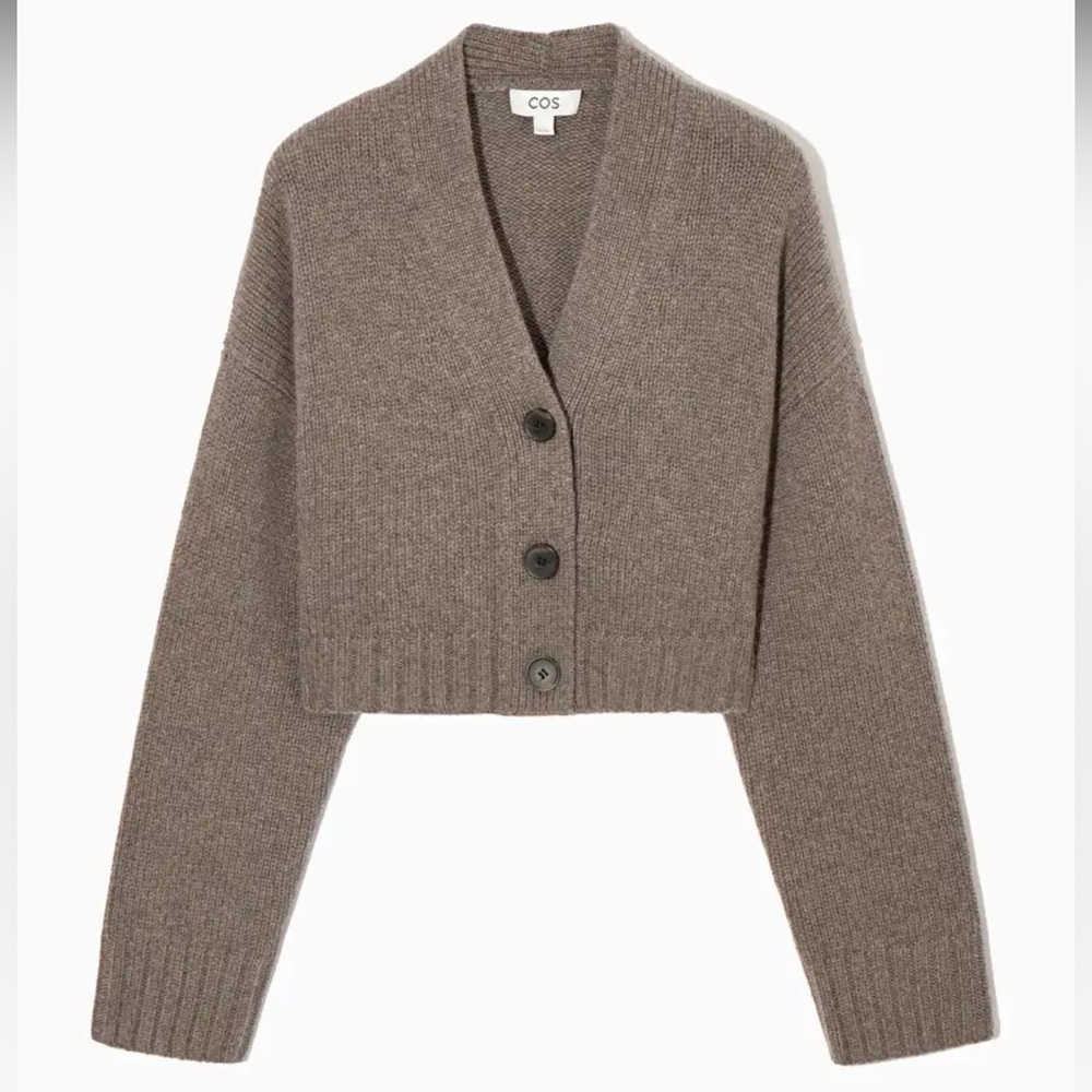 Cos - chunky cropped cardigan - cashmere blend - size S